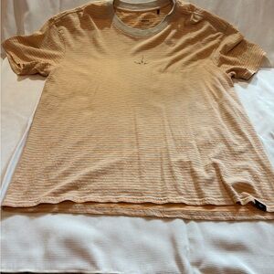 Prana Tan Short Sleeve Tee Classic Crew Neck